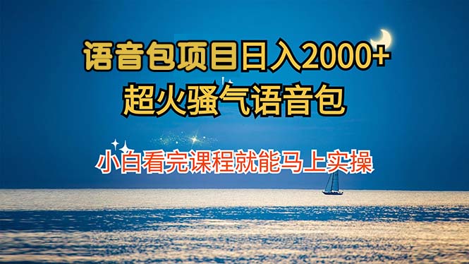 语音包项目 日入2000+ 超火骚气语音包小白看完课程就能马上实操-梦想波浪
