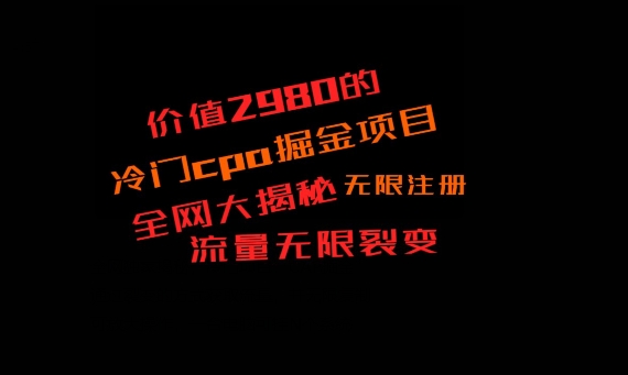 价值2980的CPA掘金项目大揭秘，号称当天收益200+，不见收益包赔双倍-梦想波浪
