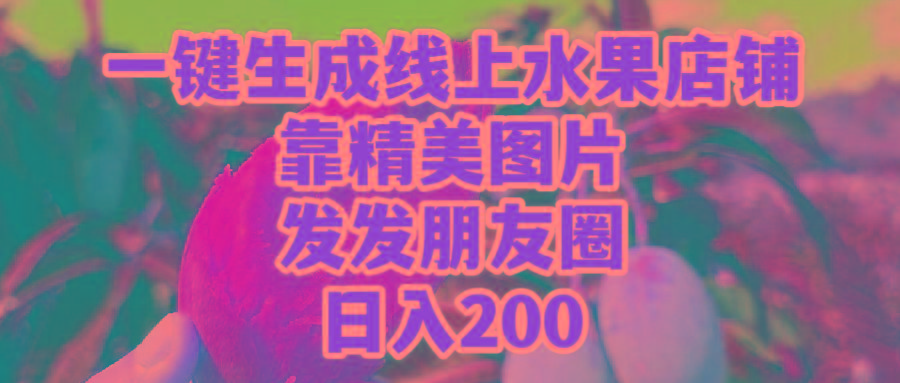 (9467期)一键生成线上水果店，靠精美图片发发朋友圈，也能日入200-梦想波浪