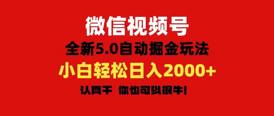 微信视频号变现，5.0全新自动掘金玩法，日入利润2000+有手就行-梦想波浪