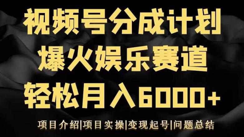 视频号创作分成计划之娱乐赛道轻松日入500+-梦想波浪