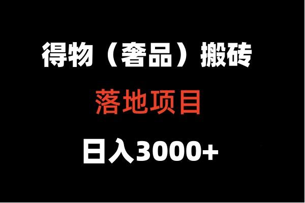 得物搬砖(高奢)落地项目 日入5000+-梦想波浪