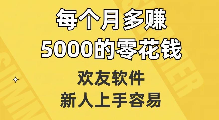 欢友软件，新人上手容易，每个月多赚5000的零花钱【揭秘】-梦想波浪