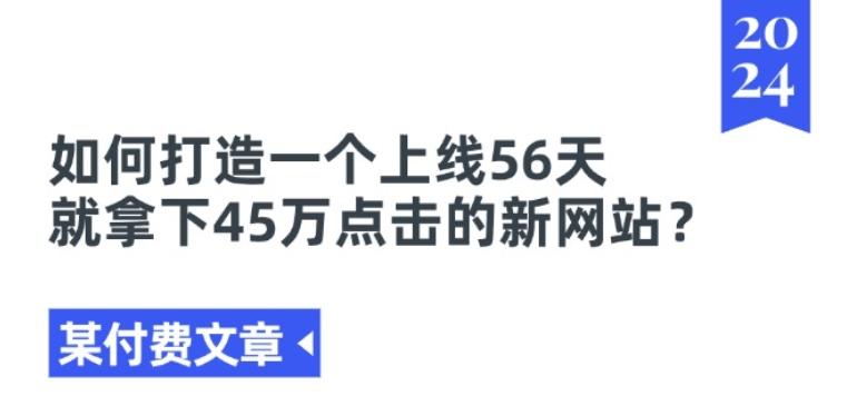 某付费文章《如何打造一个上线56天就拿下45万点击的新网站?》-梦想波浪