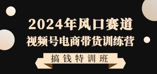 2024年风口赛道视频号电商带货训练营搞钱特训班，带领大家快速入局自媒体电商带货-梦想波浪
