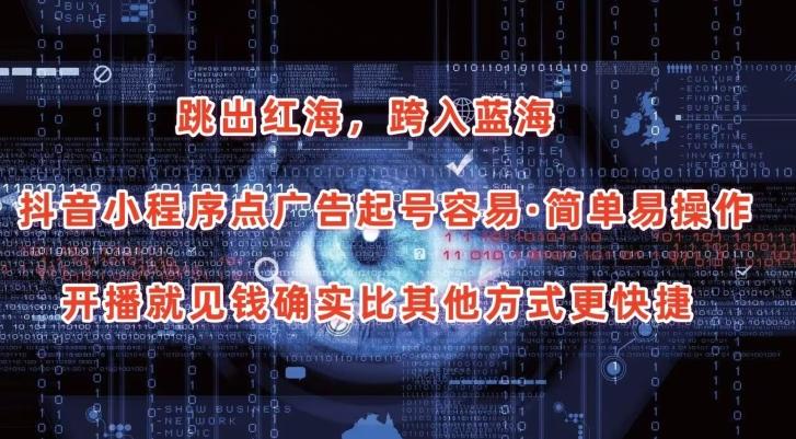 抖音小程序点广告项目，起号容易，简单易操作，开播就见有收益【揭秘】-梦想波浪