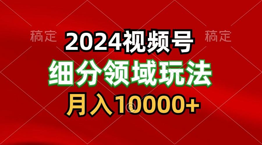 2024视频号分成计划细分领域玩法，每天5分钟，月入1W+-梦想波浪