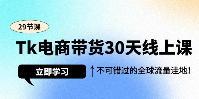 (9463期)Tk电商带货30天线上课，不可错过的全球流量洼地(29节课)-梦想波浪