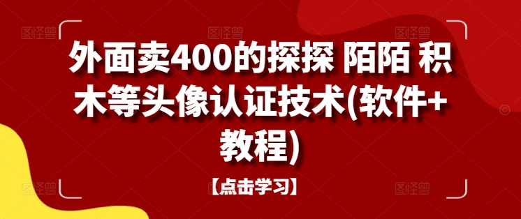 外面卖400的探探 陌陌 积木等头像认证技术(软件+教程)-梦想波浪