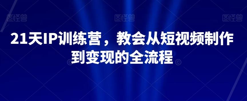 21天IP训练营，教会从短视频制作到变现的全流程-梦想波浪