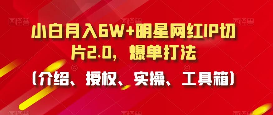 小白月入6W+明星网红IP切片2.0，爆单打法(介绍、授权、实操、工具箱)【揭秘】-梦想波浪