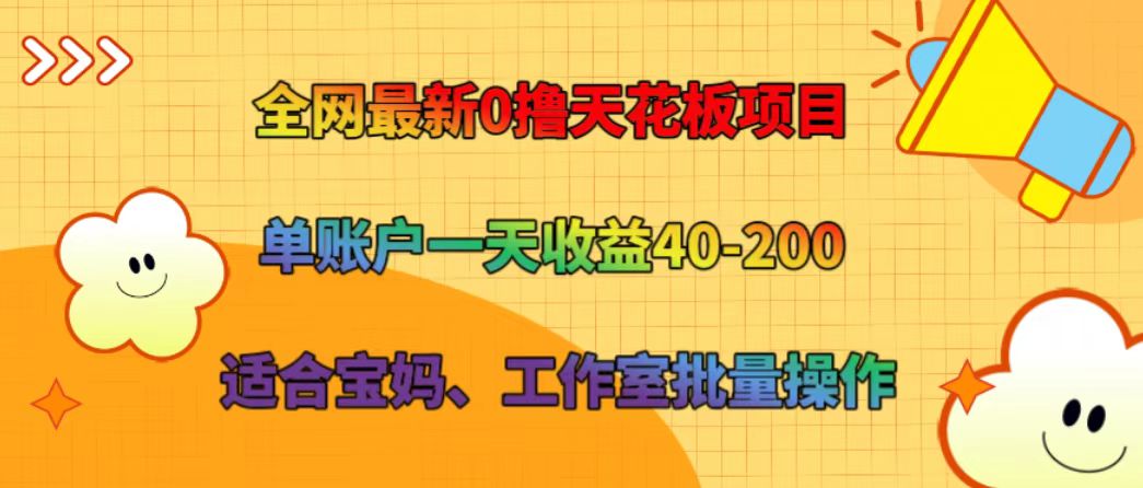 全网最新0撸天花板项目 单账户一天收益40-200 适合宝妈、工作室批量操作-梦想波浪