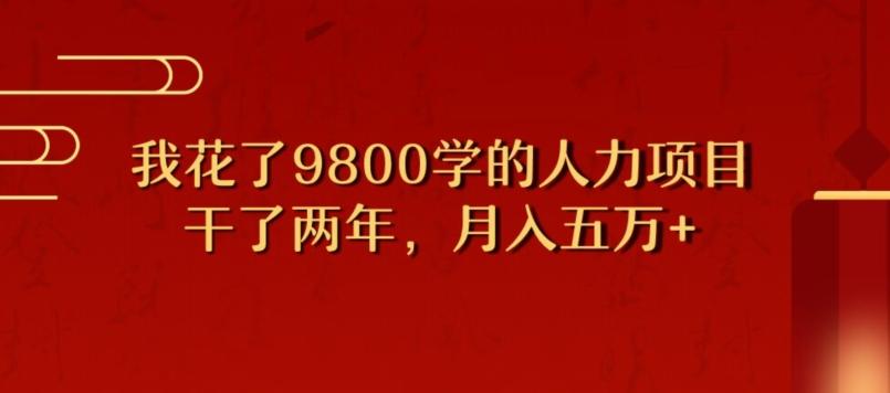 我花了9800学习，干了两年赚了70万的人力项目-梦想波浪