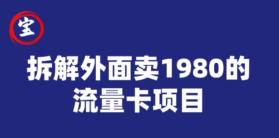 宝哥拆解外面卖1980手机流量卡项目，0成本无脑推广-梦想波浪