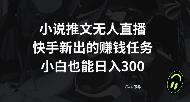 小说推文无人直播,快手新出的赚钱任务,小白也能日入300+【揭秘】-梦想波浪