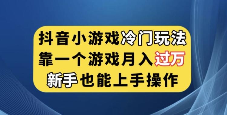 抖音小游戏冷门玩法，靠一个游戏月入过万，新手也能轻松上手【揭秘】-梦想波浪