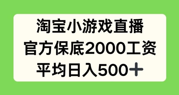 淘宝小游戏直播，官方保底2000工资，平均日入500+【揭秘】-梦想波浪