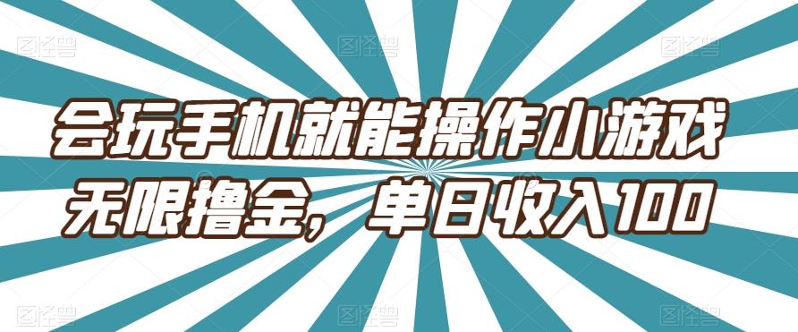 会玩手机就能操作小游戏无限撸金，单日收入100-梦想波浪