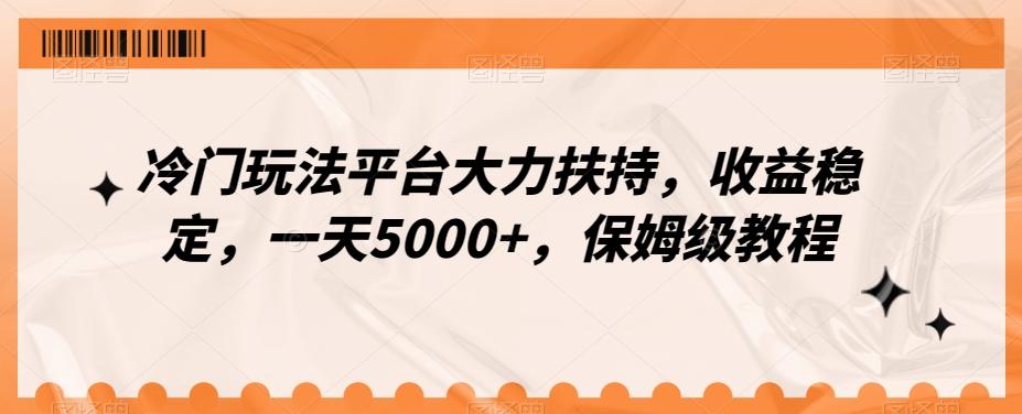 冷门玩法平台大力扶持，收益稳定，一天5000+，保姆级教程（附抖音7天起号法）-梦想波浪