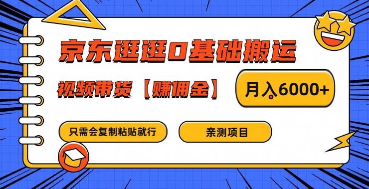 京东逛逛0基础搬运、视频带货【赚佣金】月入6000+【揭秘】-梦想波浪