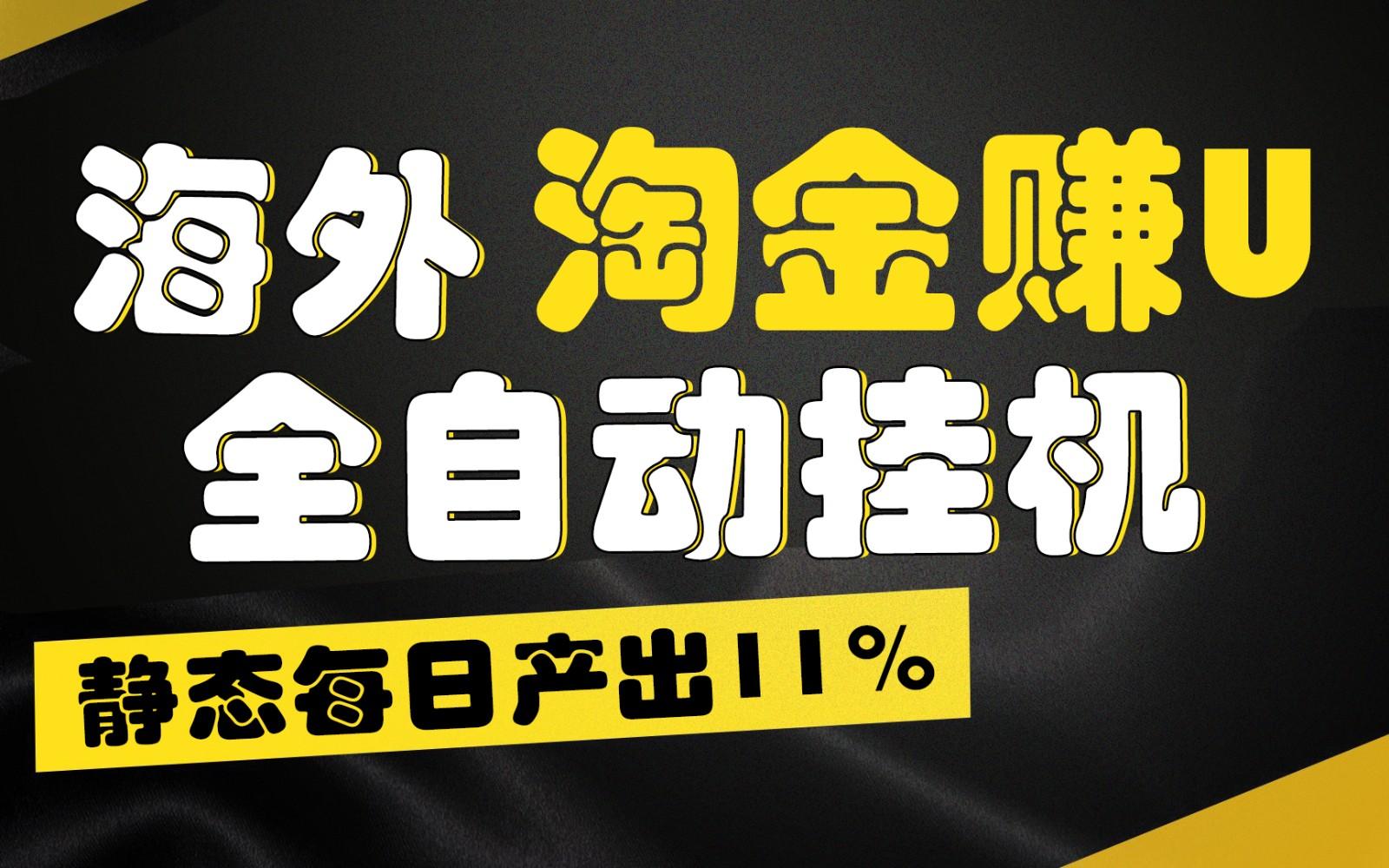 海外淘金赚U，全自动挂机，静态每日产出11%，拉新收益无上限，轻松日入1万+-梦想波浪