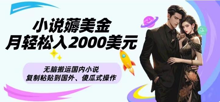 小说薅美金月轻松入2000美元项目、无脑搬运国内小说复制粘贴到国外、傻瓜式操作-梦想波浪