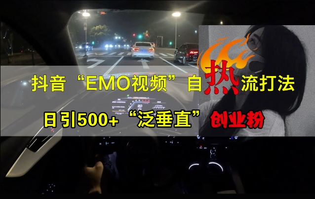 抖音EMO视频自热打法，日引500+“泛垂直”创业粉-梦想波浪