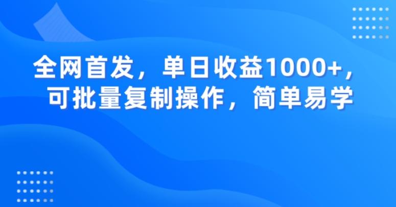 全网首发，单日收益1000+，可批量复制操作，简单易学【揭秘】-梦想波浪
