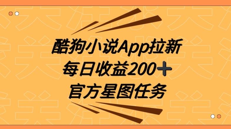 酷狗小说APP拉新，接抖音星图任务，保姆式教学每日收益200+【揭秘】-梦想波浪