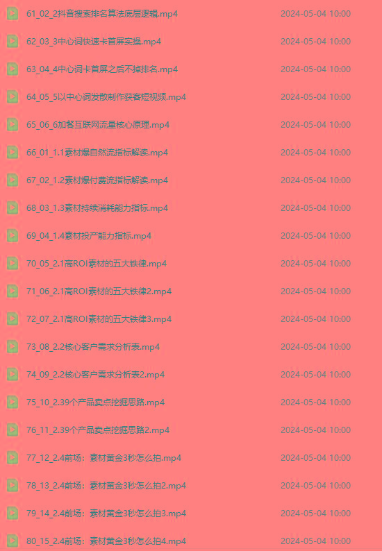 图片[4]-2024单品正价起号，直播素材投流选品：选品课+投流课+素材课+卡首屏/100节-梦想波浪