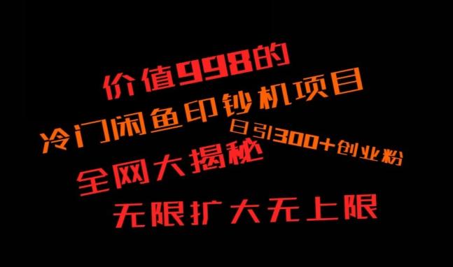 闲鱼流量印钞机项目大揭秘，日引300+创业粉，保姆级实操教程-梦想波浪