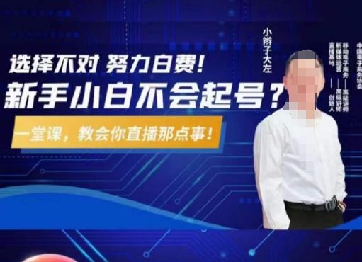 大左教您从0到1做直播带货，选择不对，努力白费，5小时课程搞定那点事，解决你起号问题-梦想波浪