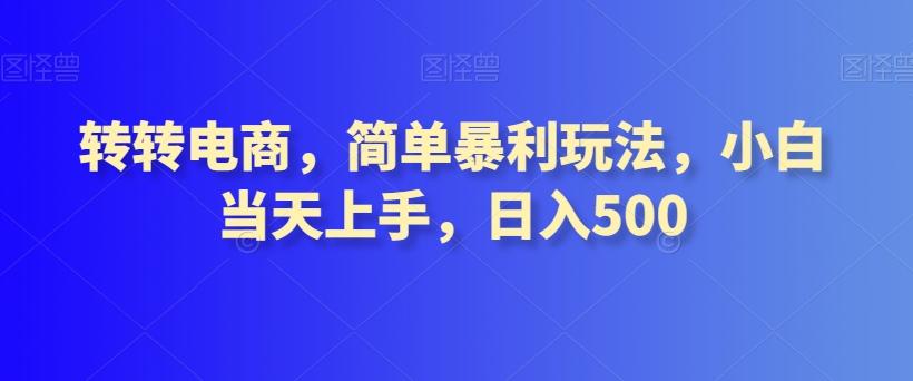 转转电商,简单暴利玩法,小白当天上手,日入500-梦想波浪
