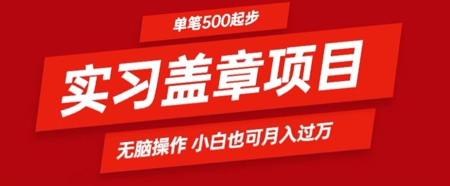实习代盖章项目一单500起普通人可落地项目小白也可轻易上手-梦想波浪