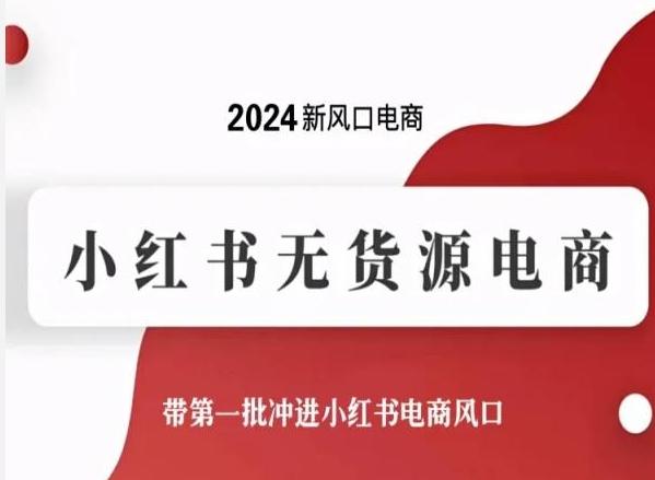 2024新风口电商，小红书无货源电商，带第一批冲进小红书电商风口-梦想波浪
