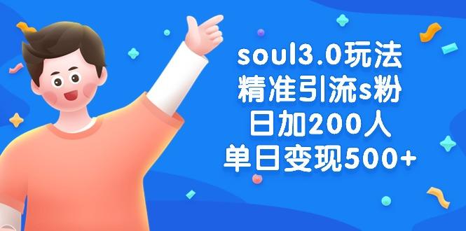 soul3.0玩法精准引流s粉，日加200人单日变现500+-梦想波浪