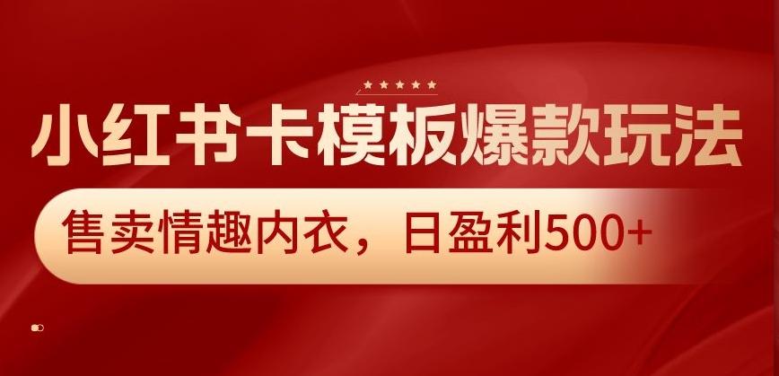 小红书卡模板爆款玩法，售卖情趣内衣，日盈利500+【揭秘】-梦想波浪