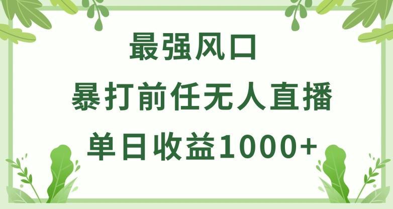 暴打前任小游戏无人直播单日收益1000+，收益稳定，爆裂变现，小白可直接上手【揭秘】-梦想波浪