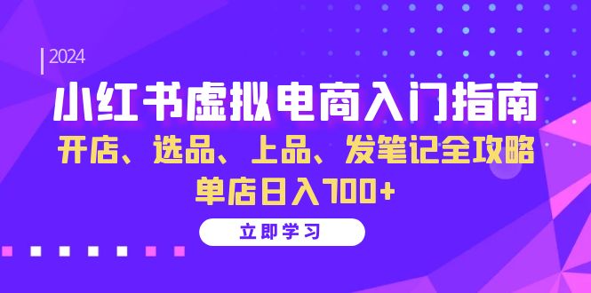 小红书虚拟电商入门指南：开店、选品、上品、发笔记全攻略 单店日入700+-梦想波浪