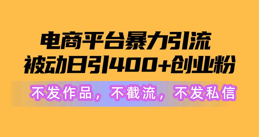 电商平台暴力引流,被动日引400+创业粉不发作品，不截流，不发私信-梦想波浪