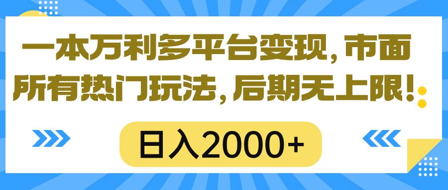 一本万利多平台变现，市面所有热门玩法，日入2000+，后期无上限！-梦想波浪