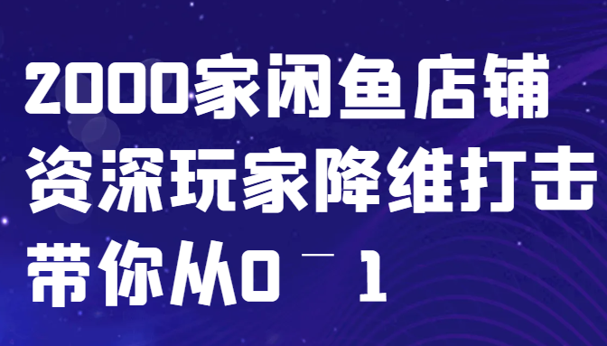 闲鱼已经饱和？纯扯淡！2000家闲鱼店铺资深玩家降维打击带你从0–1-梦想波浪