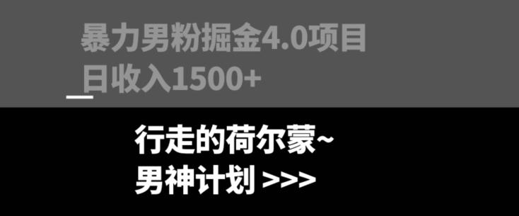 暴力男粉掘金4.0项目不违规不封号无脑复制单人操作日入1000+-梦想波浪