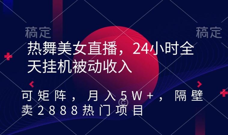 热舞美女直播，24小时全天挂机被动收入，可矩阵，月入5W+，隔壁卖2888热门项目【揭秘】-梦想波浪