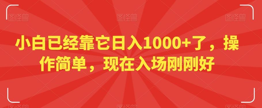 小白已经靠它日入1000+了，操作简单，现在入场刚刚好【揭秘】-梦想波浪