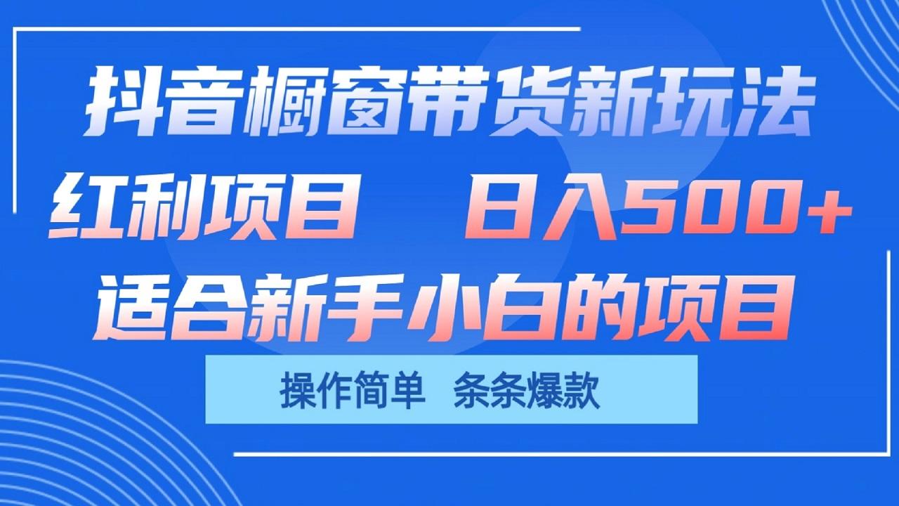 抖音橱窗带货新玩法,单日收益500+,操作简单,条条爆款-梦想波浪
