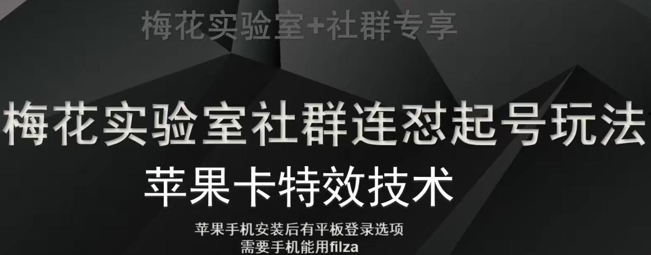 梅花实验室社群视频号连怼起号玩法，最新苹果卡特效技术-梦想波浪