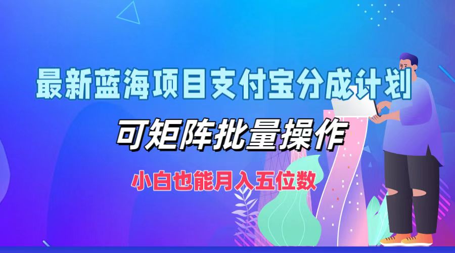 最新蓝海项目支付宝分成计划，可矩阵批量操作，小白也能月入五位数-梦想波浪