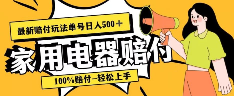 最新赔付玩法，家用电器赔付，100%赔付，目前蓝海号称单号日入500+【仅揭秘】-梦想波浪
