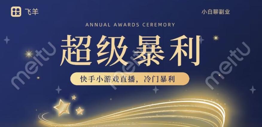 快手官方暴利冷门小游戏无人直播，小白一台电脑即可操作，轻松月入10w+-梦想波浪